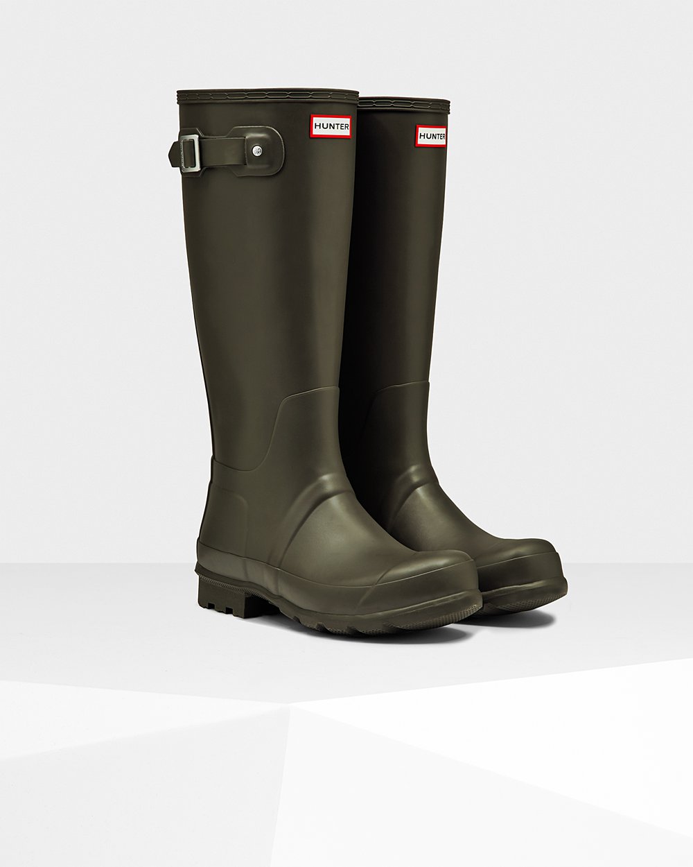 Botas de Lluvia Altas Hunter Hombre - Original - Verde Oscuro Oliva - JHFYGKX-45